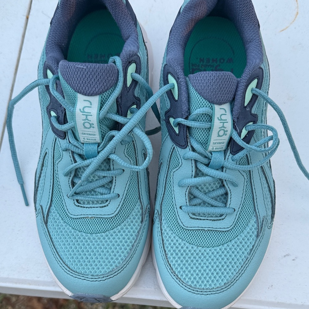 Ryka Kids Teal and Gray Lace-Up Sneakers